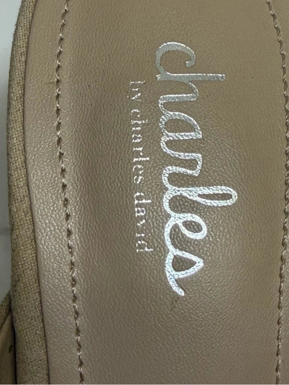 Charles by Charles David Taupe Suede Crisscross Cork Wedge Sandals‎